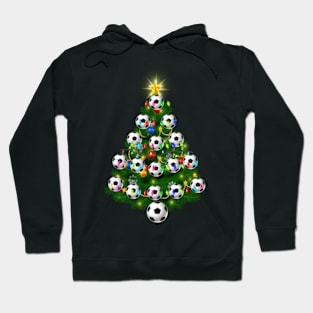 Soccer Balls Christmas Tree lights Xmas Gift Holiday Hoodie